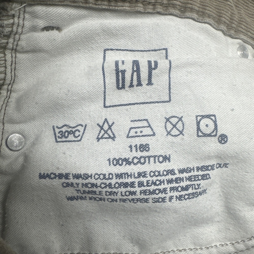 VTG Y2K Gap Boot Fit Corduroy Pants Mens 34x30 Beige Baggy Hipster Grunge Casual - Picture 5 of 9